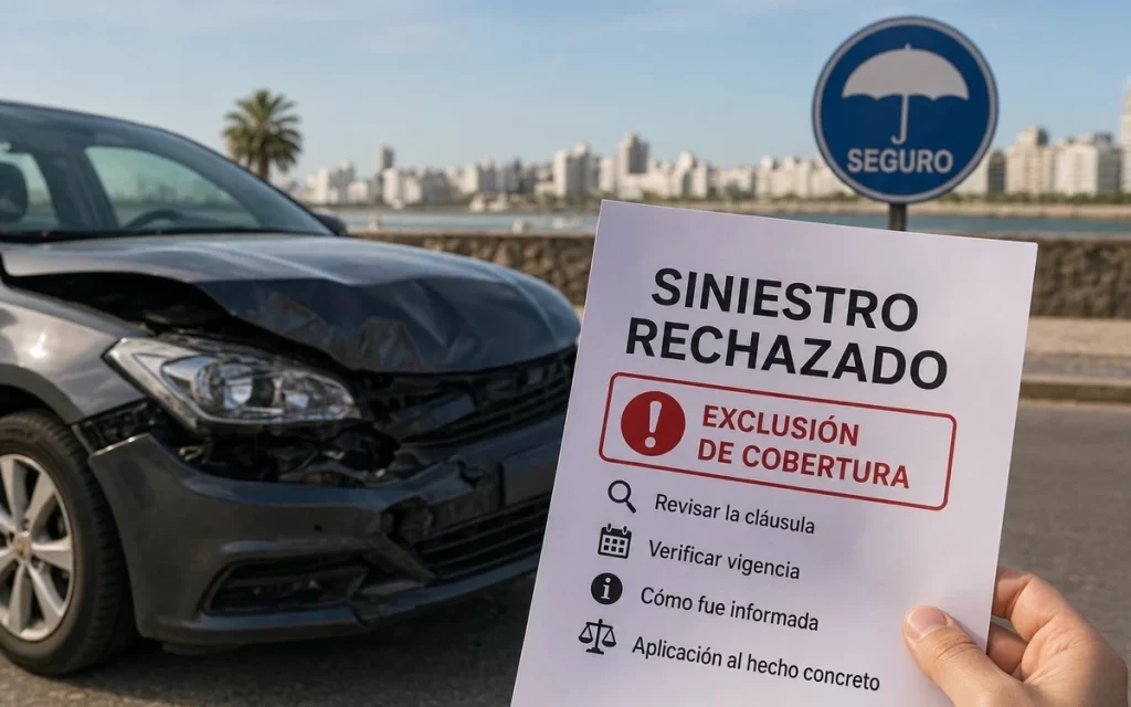Siniestro rechazado por exclusión en Uruguay: qué comprobar antes de reclamar